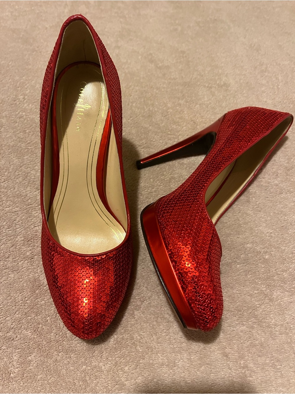 Cole Haan Nike Air Red Sequin Chelsea Pumps - Women's Dress Shoes